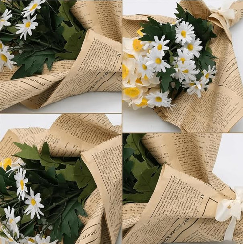20 Hojas De Papel De Periódico For Envolver Flores