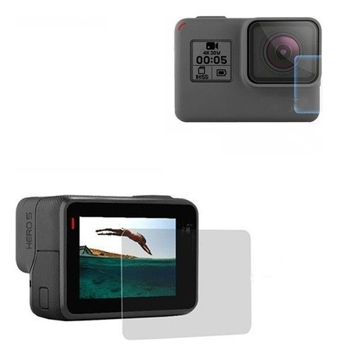 Protetor de película e lente Go Pro 5 6 7 branco prateado