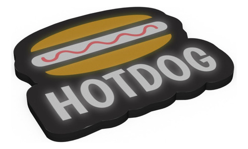 Letreiro Luminoso Hot Dog Pãozinho - Decoração Hot Dog