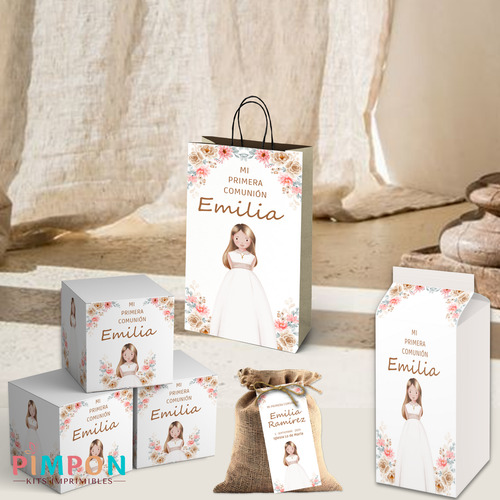 Kit Imprimible Comunion Bautismo Confirmacion - Mod. 4