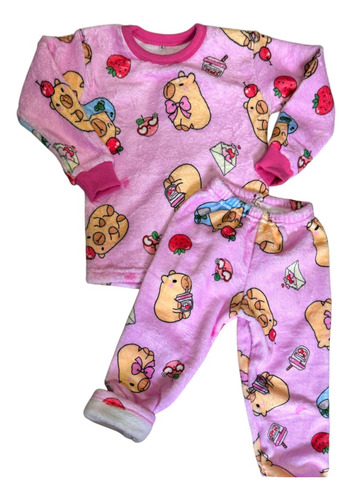 Pijamas Polar Soft Abrigados Para Niños Personajes