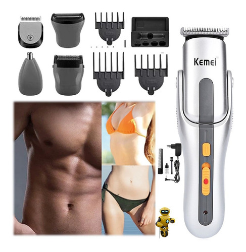 Imagem 6 de 8 de Kit Maquina Cortar Cabelo Depilador Shaver Unissex 8 Em 1