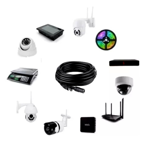 Extensão De Fonte Adaptador 12v 2.1mm P4 Cameras Wifi 10 M