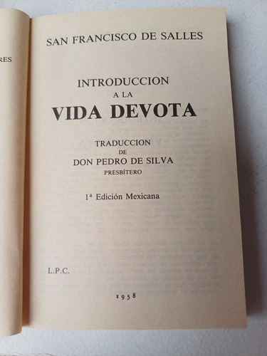 Vida Devota San Francisco De Sales (1a. Edición Mexicana)