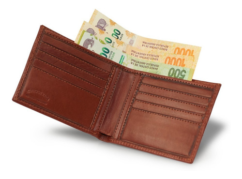Imagen 5 de 10 de Billetera Cuero Hombre Briganti Tarjeteros Casual Acc61791