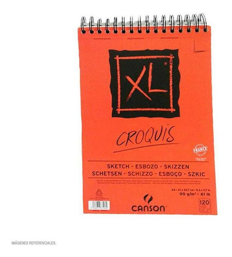 Block Xl Espiral Croquis A4 120h 90g Marfil Canson