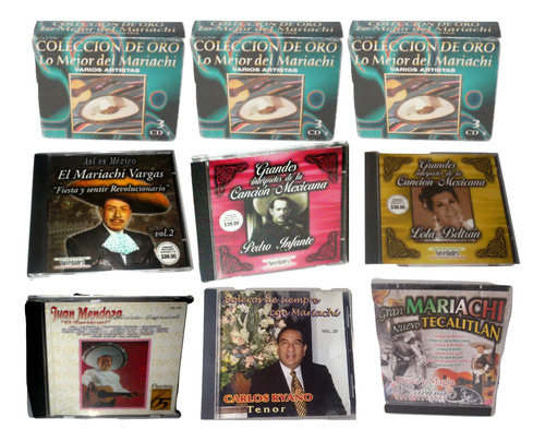 $ Lote 9 Cd's Musica Mariachis Rancheras Colección Original.