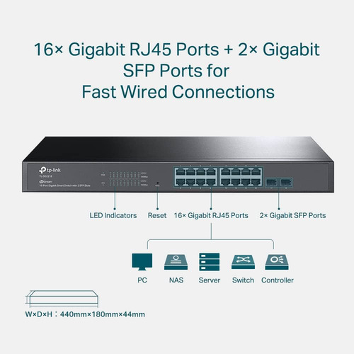 Switch Tp-link Gigabit Ethernet Tl-sg2218 16puertos 2puertos