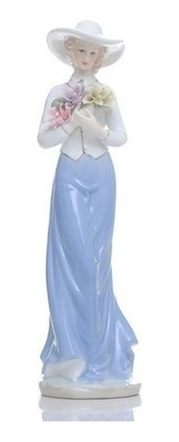 Escultura De Mujer, Mxmvg-001, 1pz, Azul/blanco, 30x12x12, P Color Blanco/Azul