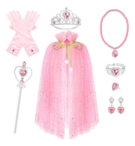 Juego 10 Piezas Capa Princesa Ropa Vestir Para Niñas Pequeña