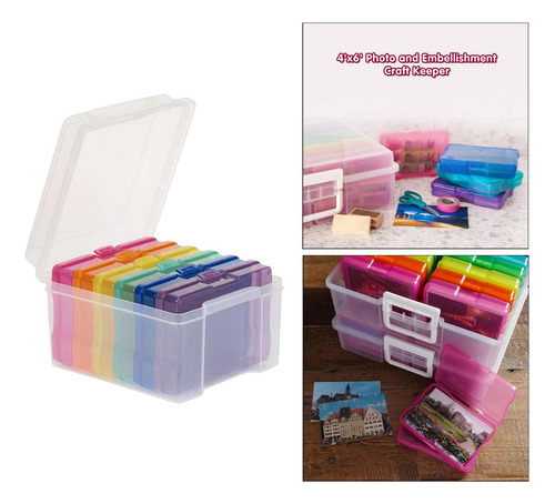 . Estuches De Fotos Y Organizador De Manualidades Multicolor