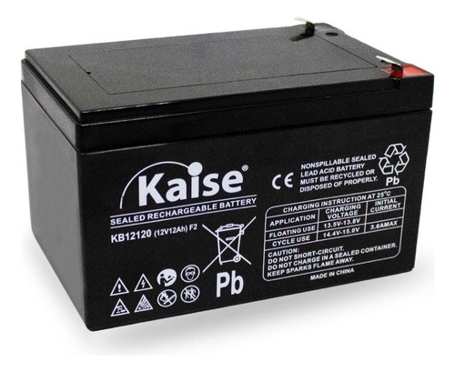 Imagen 1 de 8 de Batería Recargable Sellada 12v 12ah Kaise Kb12120 Ups Alarma