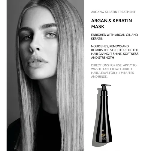 Set De Champú, Mascarilla Y Elixir De Argán Y Queratina Hair