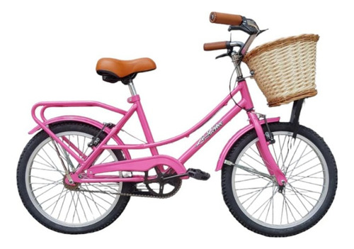 Bicicleta paseo infantil Le Bike Classic Vintage  2021 R20 frenos v-brakes color fucsia con pie de apoyo  
