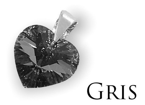 Collar Cadena De Plata 925 Con Dije Cristal Corazón 10 Mm