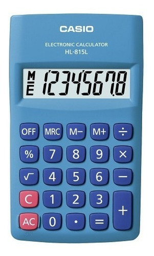 Calculadora portátil Casio HL-815l-Bu, 8 dígitos, color azul