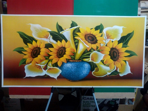 Laminas Mural 0,50x100cm Flores Girasoles Por Unidad