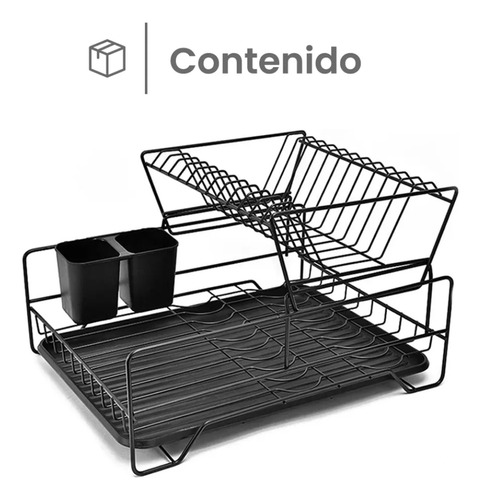 Escurridor Secaplatos Metal 2 Pisos Vajilla Escurridor Metalico Raitot