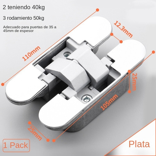 Bisagra De Puerta Invisible Bisagras, Soportar El Peso 40 Kg
