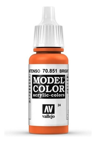 Vallejo Model Color 17ml Pintura Acrílica Color 24 Naranja Intenso 70.851