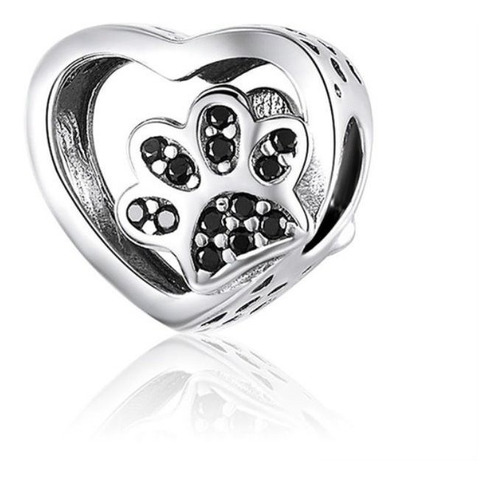 Charm Dije Huella Perro Gato Fabricado En Plata 925