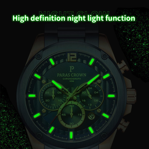 Reloj De Pulsera De Lujo Paras Crown Para Hombre, Cronógrafo