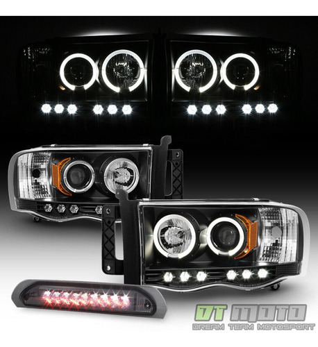 Par Faros Negro Led Dodge Ram 1500 Laramie 2004 4.7l