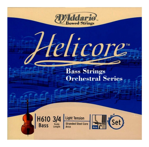 Set Cuerdas Para Contrabajo D'addario Helicore 3/4