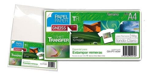 Papel Transfer Para Remeras 150 Grs X 10 Hojas