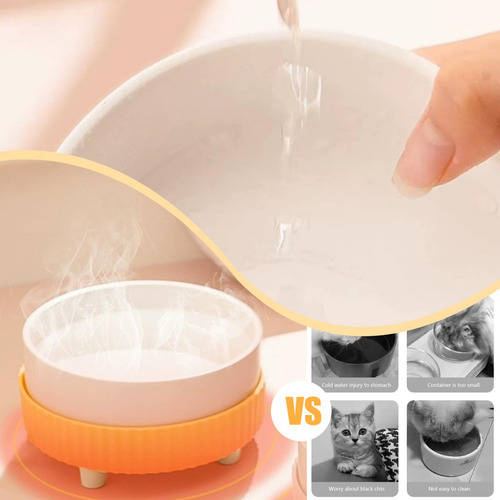 Bowl De Mascotas Caliente Para Invierno.mantiene Agua Tibia