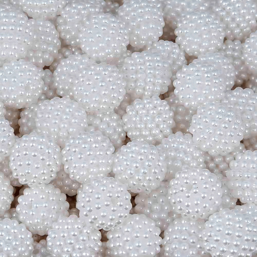 Pérola Craquelada 14mm Cor Branco 100g Aprox 100un Comprimento 14 Mm Cor Branca Diâmetro 14 Mm
