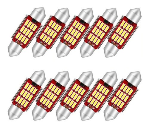 10ampolleta Led Canbus Blanca Festón C5w 31mm 36mm 39mm 41mm