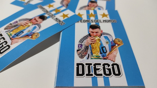 Stickers Argentina Messi Campeon Mundial Personalizados X40u