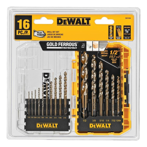 Dewalt Dw1956, Juego Set 16 Brocas Titanio