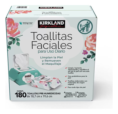 Toallitas Faciales Uso Diario Kirkland 180 Pzas Msi