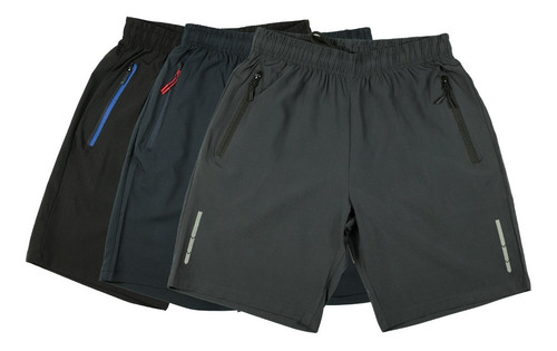 Imagen 4 de 10 de Pack 3 Short Deportivo Hombre Juvenil Secado Rápido Running