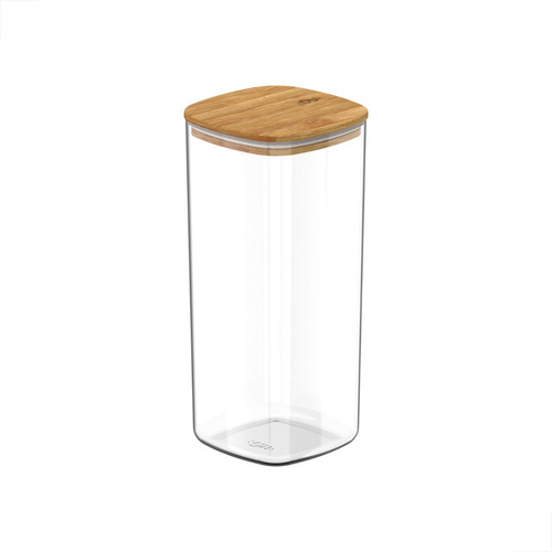 Pote Hermético Organizador 1,5l Com Tampa De Bambu Ou Cor Natural