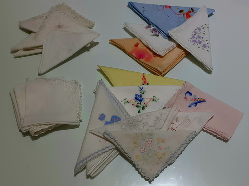 Antiguos Pañuelos De Cartera De Dama (lote De 23) (Usado)