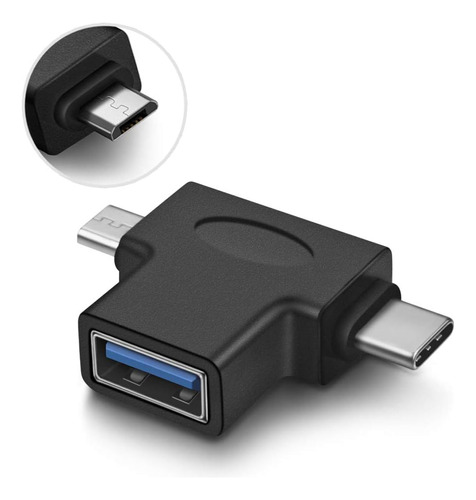 Convertidor Otg 2 En 1 Usb 3.0 A Micro Usb Y Adaptador Tipo 