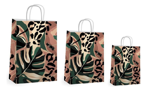 Bolsa Para Regalo 22 X 30 Cm M Animal Print Pack X5