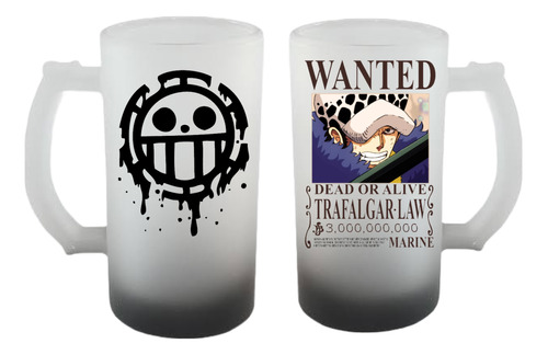 Tarro Cervecero 16oz One Piece Trafalgar D. Law Anime 1pz