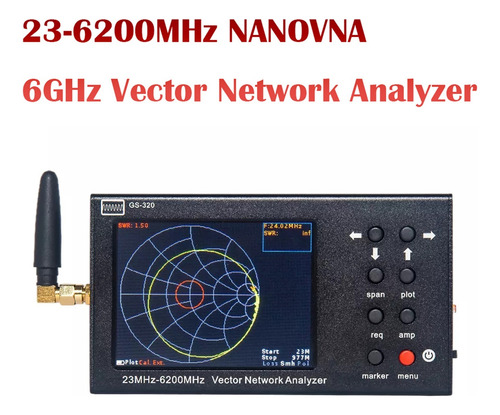 23-6200mhz Portátil Vna Swr 6g Reflectómetro De Analizador