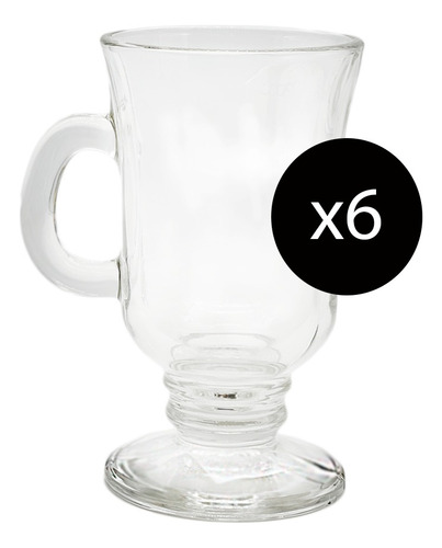 X6 Pocillos Jarro Café Vidrio 230ml Tazas De Caffe Coffee Color No aplica jarrito