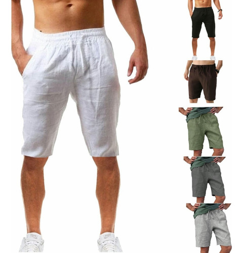 Short Pantalón De Algodón For Hombre, Playa, Yoga