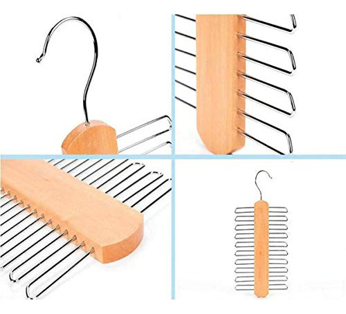 Soporte De Madera Para Corbatas Con Acabado De Clips
