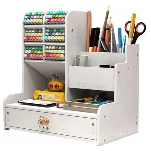 Organizador De Escritorio Para Oficina Elegant Con Cajón Mdf