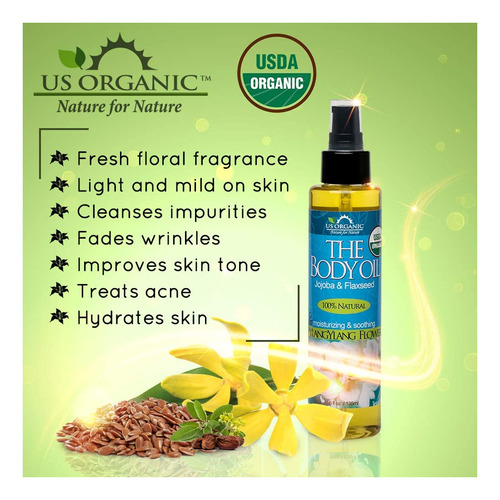 Us Organic Aceite Corporal Rico Floral Ylang Ylang - Aceite