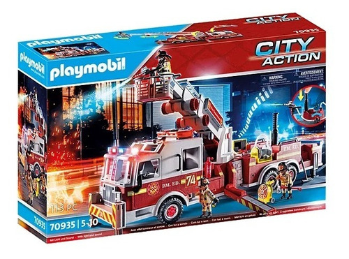 Juego Playmobil City Action Vehículo Bomberos 113 Piezas 3