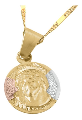 Medalla (sin Cadena) Oro 18k Laminado #193 Divino Rostro Color Dorado