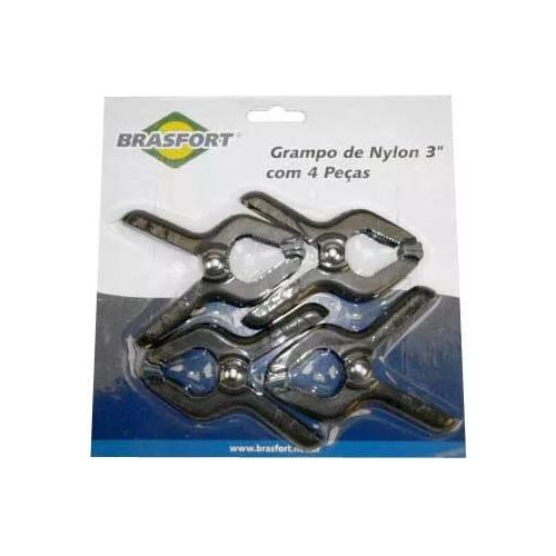 Kit Grampo De Nylon 3 Pol Com 4 Peças Brasfort